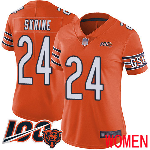 Chicago Bears Limited Orange Women Buster Skrine Alternate Jersey NFL Football #24 100th Season